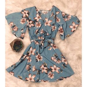 NWOT teal and floral dress